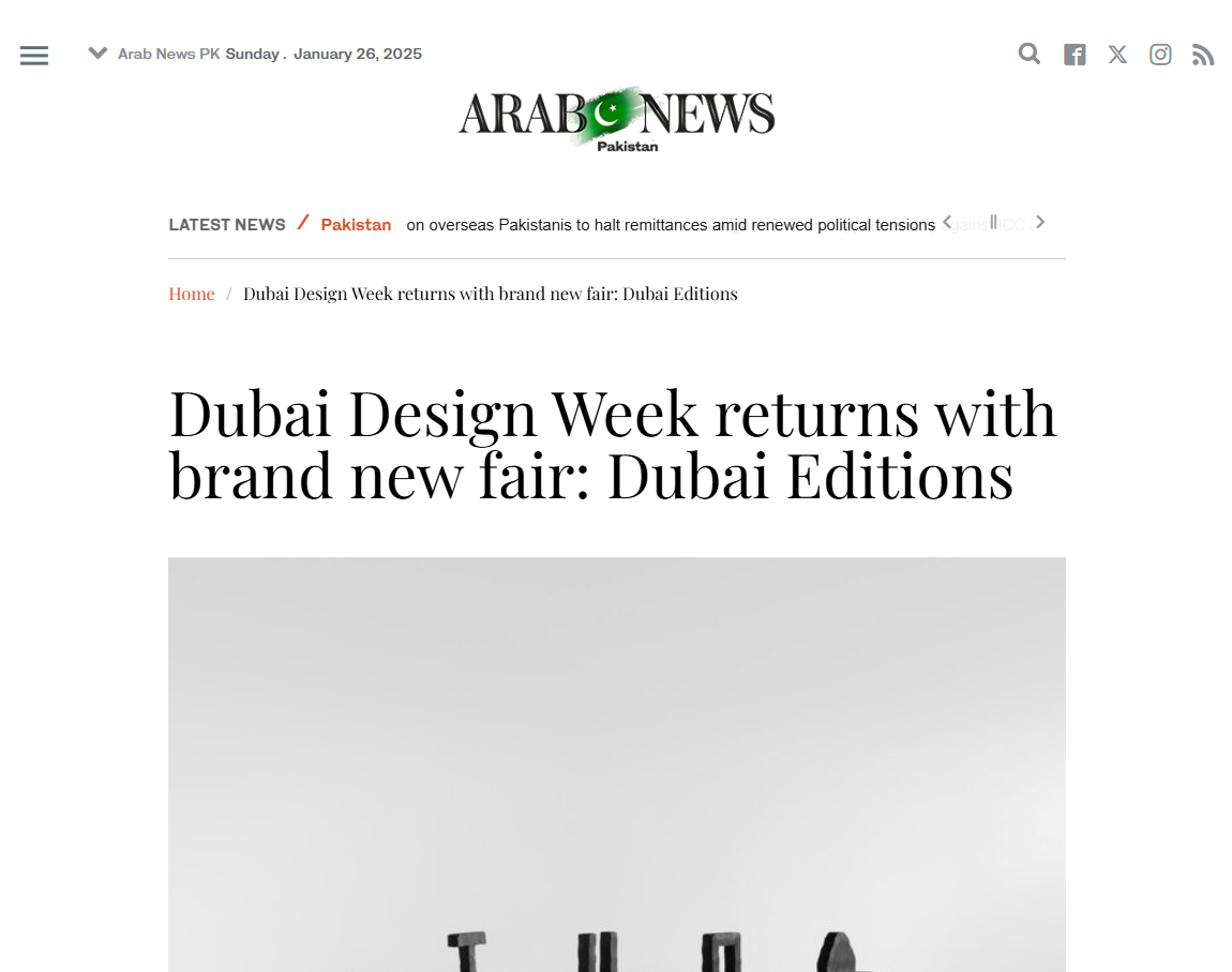 Dubai Design Week returns with brand new fair: Dubai Editions